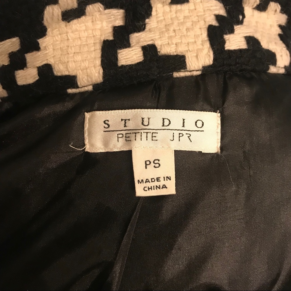 STUDIO Petite JPR 3/4 Sleeve Houndstooth Jacket - Picture 8 of 9